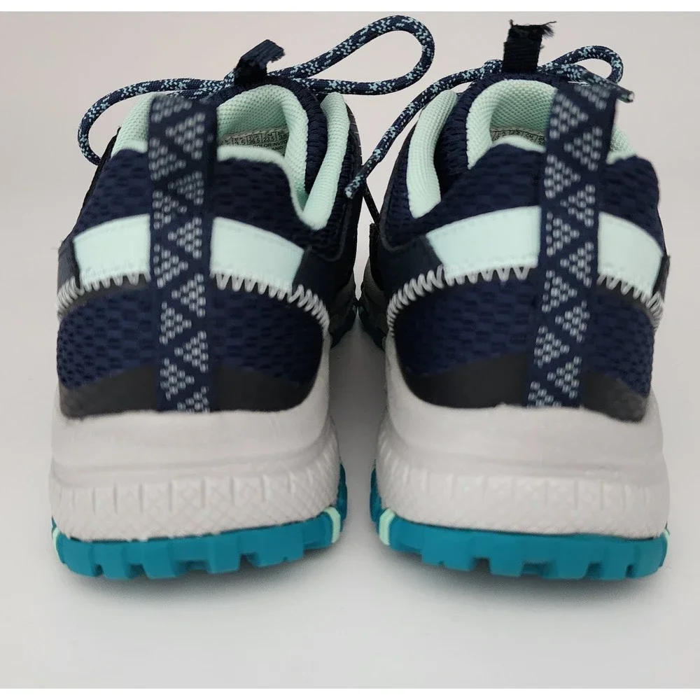 Skechers Run Trail Sneakers Womens 6.5 Navy Aqua 149821 Athletic Shoes VGC